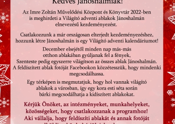 Világító adventi ablakok Jánoshalmán 2023